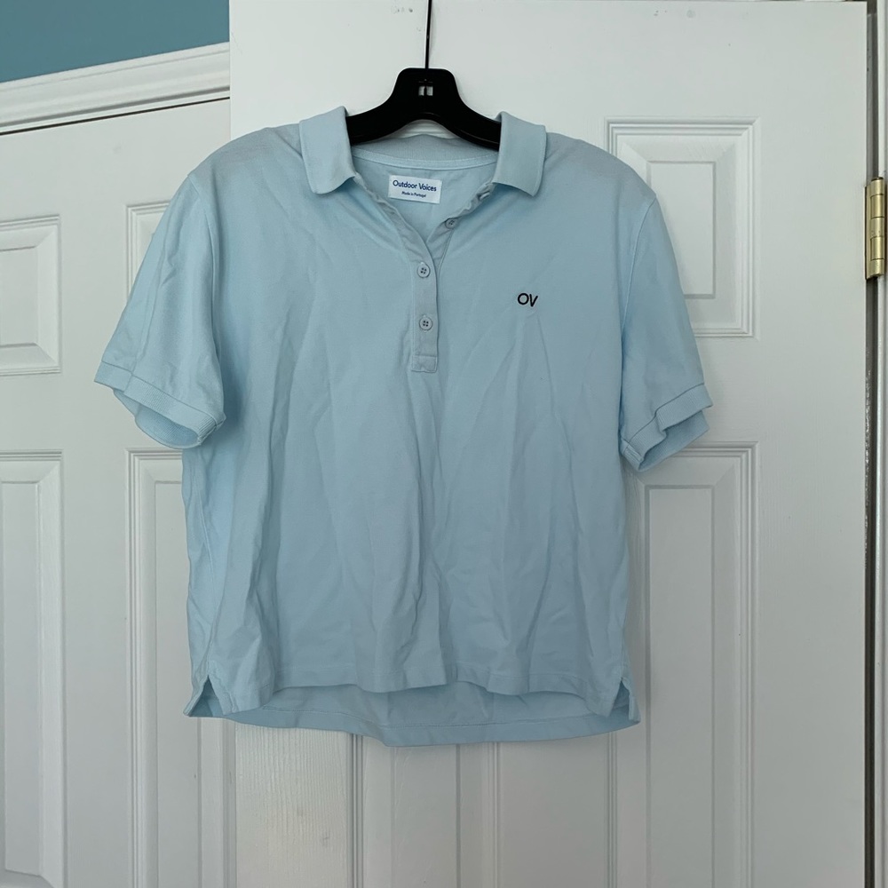 Outdoor Voices Cropped Pale Blush Polo